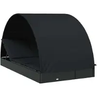 Syfax Sonnenliege für 2 Personen mit Runddach Schwarz 211x112x140 cm