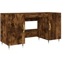 Syfax Schreibtisch Räuchereiche 140x50x75 cm Holzwerkstoff