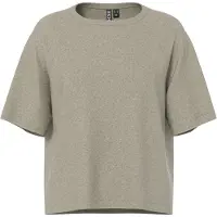 Pieces Kurzarmpullover "PCBREE SS O-NECK KNIT NOOS BC" Materialmix, regular fit