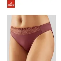 Nuance Slip , Damen, Gr. 44/46, 2 Stk., orange (zimt, orange, creme), Obermaterial: 92% Polyester, 8% Elasthan, Unterhosen Slip, mit schöner Stickereispitze