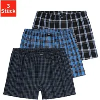 H.I.S. Webboxer H.I.S, Herren, Gr. 9, 3 Stk., blau (blau, kariert), Webqualität, Obermaterial: 100% Baumwolle, kariert, weit, Unterhosen Webboxer, mit verschiedenen Karomustern, Topseller