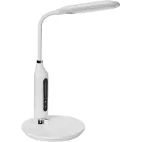 Beliani LED-Schreibtischlampe Weiß Metall und Silikon Dimmbar Verstellbarer Arm 3 Farbtemperaturmodi Modern Büro Ausstattung Arbeitsleuchte