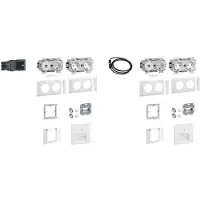 Hager GAPSET2 SET 2 Arbeitsplätze je 3 Std+USB-Charger 15W 2xRJ45 Cat.6A Frontrastend vw