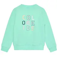 Color Kids - Kid's Sweat with Logo Print - Pullover Gr 104 türkis