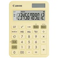 Canon LS-125KB Tischrechner pastellgelb, 12-stellig, Solar/Batterie, TAX & Prozent, Wurzel, Speicher, Rückschritt, Vorzeichenwechsel