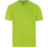 Trigema T-Shirt "V-Shirt COOLMAX", Herren, Gr. XL, gelb (lemon), Trikot, 100% Polyester (recycelt), lang, V-Ausschnitt, Shirts T-Shirt