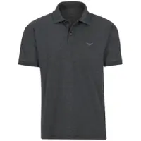 Trigema Poloshirt "Poloshirt DELUXE Piqué", Damen, Gr. 4XL, grau (anthrazit, melange), Piqué, 100% Baumwolle, Basic, lang, ohne Ausschnitt, Shirts Poloshirt
