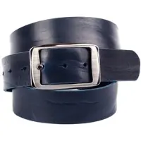 Anthoni Crown Ledergürtel , Herren, Gr. 85, blau, Leder, genarbt, unifarben, Gürtel Ledergürtel, pflanzlich gegerbtes Leder