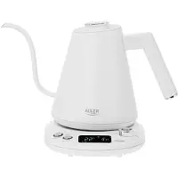 Adler AD 1349 Wasserkocher 1 l, weiß, mit Schwanenhals und Temperaturregelung