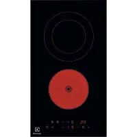 Electrolux LHR3233CK, Schwarz, Integriert, 29 cm, Glaskeramikkochfeld, Glaskeramik, 2 Zone(n)