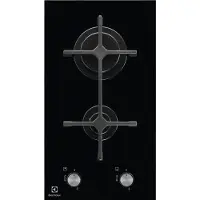 Electrolux EGC3322NVK, Schwarz, Integriert, 29 cm, Gaskochfeld, Glaskeramik, 2 Zone(n)
