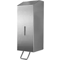 TEMCA GmbH & Co. KG. racon X125 Seifenspender, 1,25 Liter, Edelstahl gebürstet, mit Sichtfenster, abschließbar, Maße: H 293 x B 100 x T 120 mm