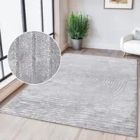 Otto Home Teppich "Luvu, mit Hoch-Tief-Struktur" Gr. 6, grau, B:200cm H:12mm L:290cm, Kunstfaser, Teppiche, Teppich, Modernes Design, Boho-Charme, dezenter Glanz, Wohnzimmer, Schlafzimmer