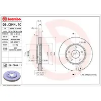 Brembo Bremsscheibe 09.C544.11, vorne, belüftet, 1 Stück