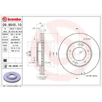 Brembo Bremsscheibe 09.9545.11, vorne, belüftet, hochkarbonisiert, 1 Stück