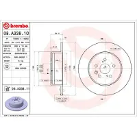 Brembo Bremsscheibe 08a33811 288mm 10mm für TOYOTA