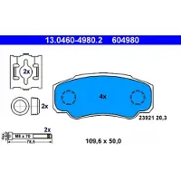 Ate Bremsbelagsatz, Scheibenbremse 13046049802 für PEUGEOT CITROËN FIAT