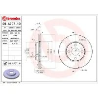 Brembo Bremsscheibe 09a70711 255mm 22mm für TOYOTA PERODUA (GAC) (FAW)
