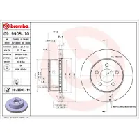 Brembo Bremsscheibe 09990511 280mm 24mm für JEEP