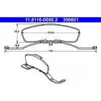 Ate Feder, Bremssattel 11811600062 für SEAT VAG