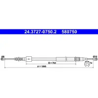 Ate Seilzug, Feststellbremse 24372707502 für VAUXHALL