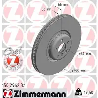 ZIMMERMANN Bremsscheibe 150296232 Vorderachse links 395mm 36mm für BMW