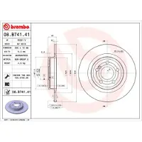 Brembo Bremsscheibe 08.B741.41, hinten, voll, hochkarbonisiert, 1 Stück