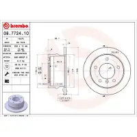 Brembo Bremsscheibe 08772410 258mm 12mm für MERCEDES-BENZ VW
