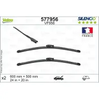 Valeo Wischblatt Silencio 577956, 600/500mm, Vorne, 2 Stück
