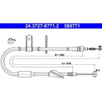 Ate Seilzug, Feststellbremse 24372707712 für VAUXHALL SUZUKI