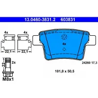 Ate Bremsbelagsatz, Scheibenbremse 13046038312 für FORD JAGUAR