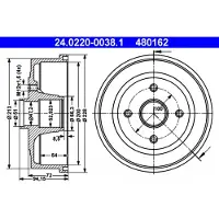 Ate Bremstrommel 24022000381 für VAUXHALL