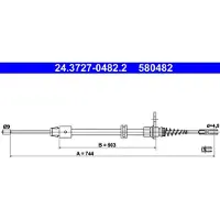 Ate Seilzug, Feststellbremse 24372704822 für MERCEDES-BENZ