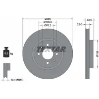 Textar Bremsscheibe 92239303 280mm 22mm für KIA