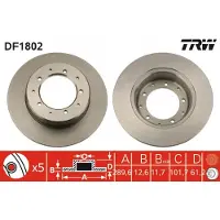 TRW Bremsscheibe df1802 290mm 13mm für LAND ROVER