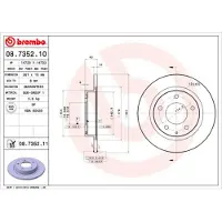 Brembo Bremsscheibe 08735211 261mm 10mm für FORD MAZDA