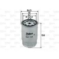 Valeo Kraftstofffilter 587725 Anschraubfilter 141mm GewindemaßM16x1.5 für SSANGYONG HYUNDAI KIA AMC