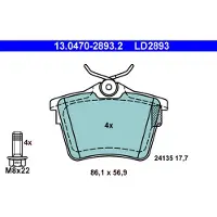 Ate Bremsbelagsatz, Scheibenbremse 13047028932 für PEUGEOT CITROËN