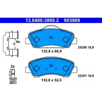 Ate Bremsbelagsatz, Scheibenbremse 13046038692 für PEUGEOT