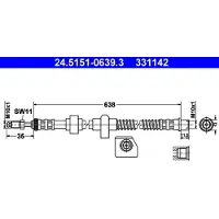 Ate Bremsschlauch 24515106393 für PEUGEOT