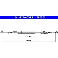 Ate Seilzug, Feststellbremse 24372708322 für PEUGEOT