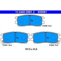 Ate Bremsbelagsatz, Scheibenbremse 13046059812 für MITSUBISHI
