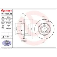 Brembo Bremsscheibe 08.9084.11, hinten, voll, 1 Stück
