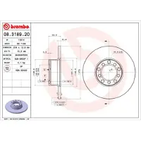 Brembo Bremsscheibe 08.3189.20, vorne, voll, 1 Stück