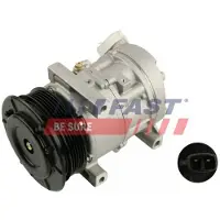 Fast Sports Nutrition Klimakompressor FT56318 R134a 12V 5 Rillen 123ccm Einlass-/Auslass-Ø 16,4mm