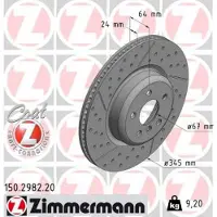 ZIMMERMANN Bremsscheibe 150298220 Hinterachse links Geschlitzt 345mm 24mm für BMW