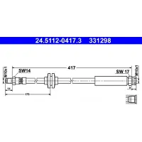 Ate Bremsschlauch 24511204173 für FIAT VAUXHALL PEUGEOT