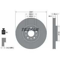 Textar Bremsscheibe 92304803 281mm 26mm für FIAT