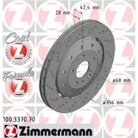 ZIMMERMANN Bremsscheibe 100337070 Hinterachse 356mm 28mm für VAG