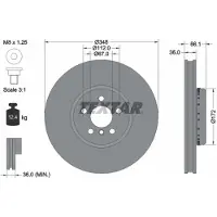 Textar Bremsscheibe 92288825 zweiteilig 348mm 36mm für BMW TOYOTA